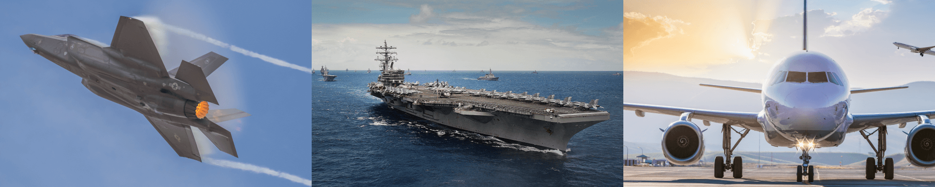 fighter jet battleship commercial jet